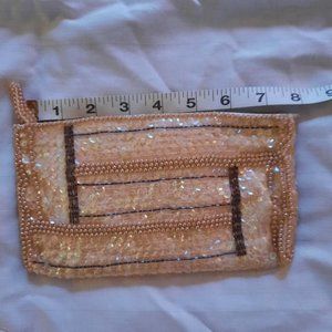 Vintage Iridescent Sequin and pearl art nouveau clutch bag.